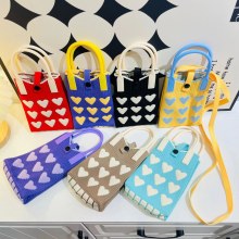 キュートでスイートなラブミニ携帯電話バッグニットショルダークロスボディバッグポータブルハンドバッグ