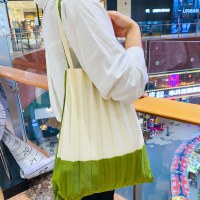 日本と韓国のプリーツバッグハンドバッグプリーツキャンバスショッピングバッグニッチデザイン多用途折りたたみ扇形アコーディオンバッグ工場