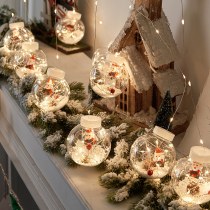 LEDクリスマスウィッシングボールカーテンライト、老人雪だるまクリスマスウィンドウロマンチックなショッピングモールペンダント雰囲気装飾