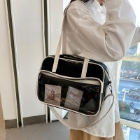 韓国ファッション女性の文学ショルダートートバッグ女性の 2024 夏の新スタイル学生大容量通勤クロスボディバッグ