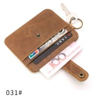 レトロオイルワックスレザーバックル純正ピックアップバッグメンズ多機能牛革レディース小銭入れキーリング付き運転免許証レザーケース