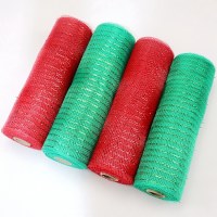 クリスマスメッシュ pp プラスチックメッシュ複数のゴールドワイヤー包装メッシュ家の装飾ホリデーリボン