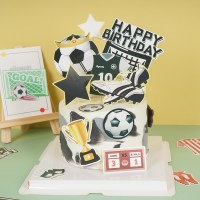ワールドカップ ヨーロッパカップ サッカーテーマ サッカーシューズ ジャージ カード挿入 男の子の誕生日ケーキデコレーション