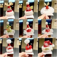 新しいクリスマスヘアクリップ 2023 クリスマスフェスティバルインターネット有名人ヘアアクセサリー帽子子供のかわいいスタイル秋と冬のヘアアクセサリーヘアクリップ