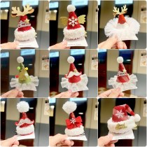 新しいクリスマスヘアクリップ 2023 クリスマスフェスティバルインターネット有名人ヘアアクセサリー帽子子供のかわいいスタイル秋と冬のヘアアクセサリーヘアクリップ