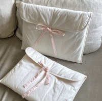 新人ブロガーの同じスタイルのバレエスタイルのピンクのリボンキルティングノートブックタブレットバッグ