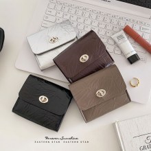 展開パターン PU レザー ニッチ デザイン レトロな多機能ツイスト ロック カード ホルダー シンプルな小銭入れが販売準備完了