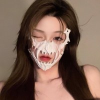 ハロウィーン2次元ハーフフェイスマスク、ラプトタイガーヤシャテローンレンウルフプラットフォームパフォーマンス提案