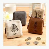 韓国のかわいい女性パリメモリー小銭入れクリエイティブキャンバス小銭入れ小さな財布
