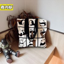 パンダバッグ レディース 大容量 トート キャンバスバッグ レディース 2023 新作 ハンドバッグ ジッパー付き 小型収納袋