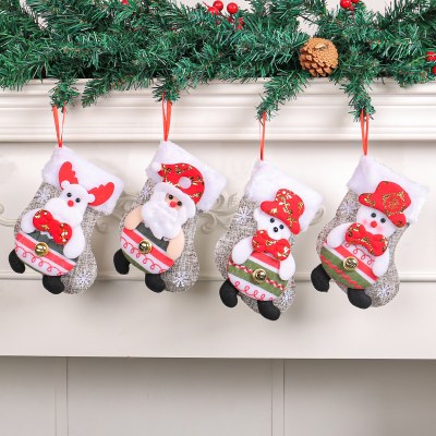 クリスマス人形ストッキング漫画ぬいぐるみクリスマスストッキングクリスマスツリーペンダントサンタクロース雪だるまキャンディギフトバッグ