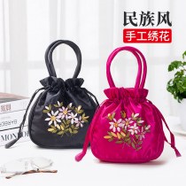 ハンドバッグ手刺繍小さなバッグ古代エスニックスタイル中高年ショッピングチェンジ携帯電話レディースバッグマザーズクラッチバッグ