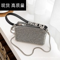 スーパー A ラインストーンバッグライト高級バッグ女性の夏の高品質の質感のクロスボディハンドヘルドイブニングバッグ光沢のあるフルダイヤモンドバッグ