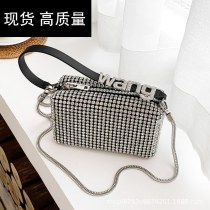 スーパー A ラインストーンバッグライト高級バッグ女性の夏の高品質の質感のクロスボディハンドヘルドイブニングバッグ光沢のあるフルダイヤモンドバッグ
