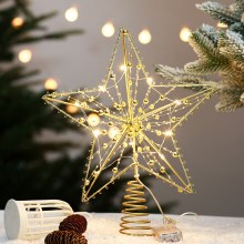クリスマスツリートップスターツリートップスタークリスマス五芒星錬鉄製スタークリスマスツリーの装飾はソースメーカーから直接供給されます