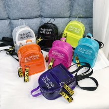サマーバッグ透明バックパック 2023 韓国スタイルのファッションゼリーレターポータブルカジュアルバッグ女性のバッグ