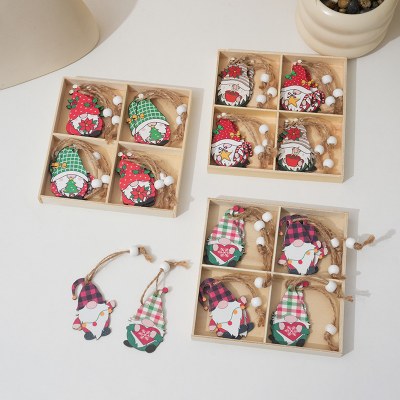 クリスマス装飾、クリエイティブな木製ギフトボックス、小さなペンダント、クリスマスツリーペンダント、ギフト卸売