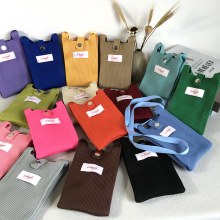 シンプルなニットバッグ、韓国風ウールバッグ、ファッショナブルなショルダーバッグ、斜め掛け携帯電話バッグ