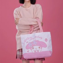 キャンバスバッグかわいい漫画の女の子のハート翡翠犬ハローキティキャンバスバッグ