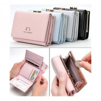 財布 レディース 韓国風 ファッション雑貨 折りたたみ財布 携帯用 短い 学生用 小銭入れ 両用財布 カードホルダー