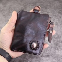 財布 メンズレトロ日本製植物タンニンなめし革ダメージ加工 財布 小銭入れキーバッグカードバッグ卸売