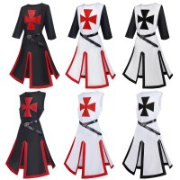 Mantianyu ハロウィンコスチュームウィッシュ中世チュニックスリットパッチワークメンズトップス