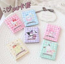 日本のクロミかわいいポータブルカードバッグ銀行カードアクセスカードキャンパスカードバスカード収納袋カードホルダー財布