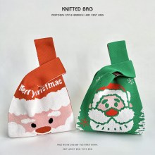 クリスマスかわいいニットキャンディバッグクロスボディハンドバッグトートバッグ手持ち手首ハイエンドテクスチャギフトバッグ女性用