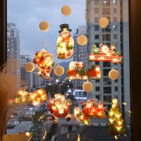 LEDクリスマス装飾吸盤ライト店の窓吊り下げライトクリスマスの形の装飾的なカラフルなライトストリング