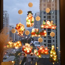 LEDクリスマス装飾吸盤ライト店の窓吊り下げライトクリスマスの形の装飾的なカラフルなライトストリング