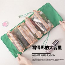 取り外し可能なメッシュ化粧品バッグ、大容量のポータブル収納バッグ、ネットセレブと同じスタイルの折りたたみ式トイレタリーバッグの4つが1つになっています。