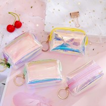韓国の新作インガーリーハート透明レーザー小銭入れ学生ミニコインキーホルダーバッグ