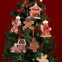 2024 クリスマスツリーペンダントクリスマスハンギングボールスノーフレークジンジャーブレッドマンサンタクローストナカイツキノワグマ樹脂装飾