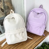 シンプルな学生通学春と夏の大容量アウトドアガールズバックパック無地ナイロン生地ショルダーバッグ