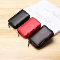 ライチ柄第一層牛革カードホルダー新しい抗RFIDスキャンクレジットカードホルダー小銭入れ