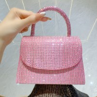 クラシックなダイヤモンド入りの小さなスクエアバッグ、シンプルで光沢のある高級リストイブニングバッグ、レディースハンドバッグ