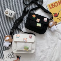 インかわいいキャンバス小さなバッグ女性のための 2023 新しい和風原宿クロスボディバッグ多用途学生ガール ショルダーバッグ