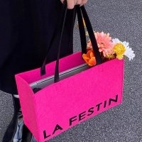 フェルト ハンドバッグ インススタイル レディースバッグ 高見えフェルト ショルダートートバッグ お出かけバッグ 万能フェルト ギフトバッグ