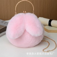 ぬいぐるみバニーバッグ女性のためのクロスボディ韓国スタイルのかわいいポータブル毛皮のようなバッグ秋と冬の新しいウサギの耳クリップバッグクリップバッグ