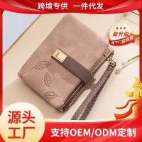 ショートフロストウォレットアマゾン貿易レトロリーフバックル垂直ジッパー小銭入れシンプルなファッション財布