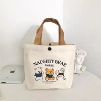 新しいコンパクトキャンバスバッグ、小さくて多用途、学生のポータブルランチボックス、ランチボックス、シンプルなトートバッグ、サラリーマンのキャンバスバッグ