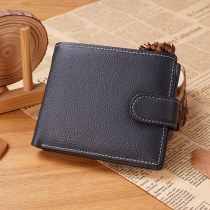 メンズ財布牛革ショートトップレイヤージッパーバックル財布新しい革財布変更