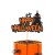 happy Halloween 黑底橘色字体城堡款