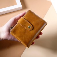 メンズ財布オイルワックス本牛革ダブルジッパーrfid多機能日本のレトロ財布