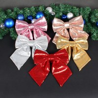 クリスマス装飾スパンコールリボングリッター DIY 蝶ネクタイクリスマスツリーシーン装飾アクセサリー