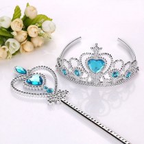アナと雪の女王 エルサ プリンセス コスチューム アクセサリー クラウン 魔法の杖 ネックレス イヤリング リング 手袋 6 点セット