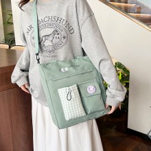 2024 新しい多用途シンプルでファッショナブルな韓国スタイルのダブルポケットデザインインスタイル学生パーティーオフィスワーカーシングルショルダークロスボディバッグ