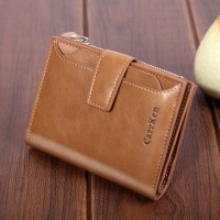 メンズ財布 ショートウォレット バックル 大容量 ファスナー オイルワックスレザー ソフトレザー 小銭入れ
