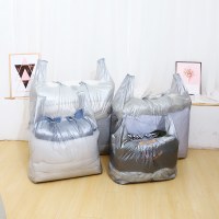 引っ越しの梱包と保管のキルト​​バッグ、厚く拡大されたビニール袋、ポータブルシルバーグレーのビニール袋