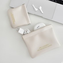 シンプルな自動閉鎖ミニ収納袋多機能化粧品袋小銭入れヘッドフォンデータケーブル口紅収納袋